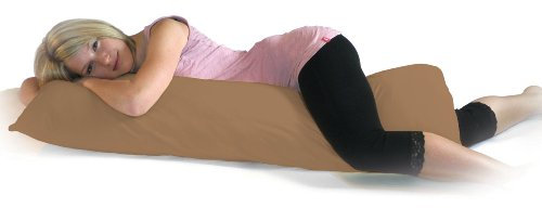 Dukal | Bezug für Seitenschläferkissen | 40 x 120 cm | aus hochwertigem DOPPEL-Jersey | 100% Baumwolle | Farbe: Camel