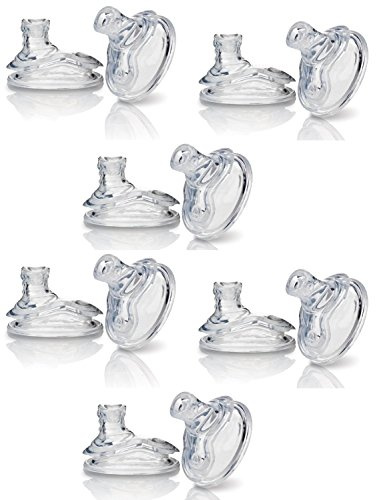Nuby (6 Packungen) 12 Stück, super Auslauf, kein Verschütten, Ersatzauslauf, transparent