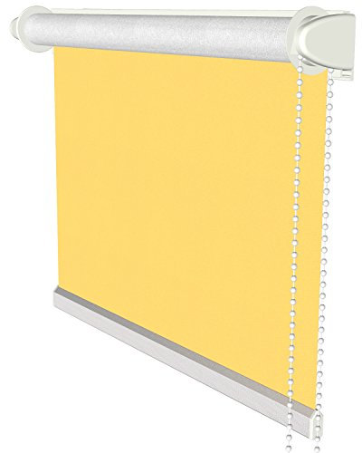 Flairdeco Klemmfix Seitenzugrollo / Thermorollo / Verdunkelungsrollo, 41,5 x 175 cm, Gelb