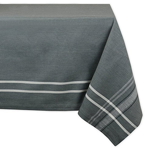 DII Tischdecke im Landhausstil, gestreift, französischer Stil, 152,4 x 213,3 cm, Grau Chambray