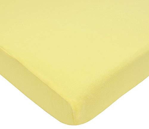 Dudu N Girlie 100 Percent Cotton Jersey Cot Fitted Sheet, 60 cm x 120 cm, Yellow