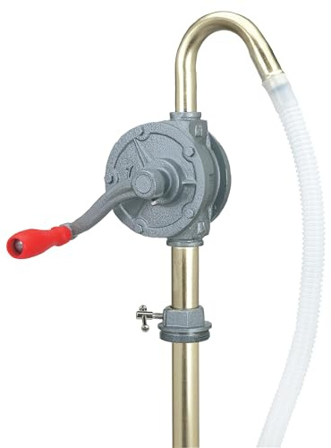 LUMAX Gray LX-1318 Rotary Barrel Pump for transferring Non-Corrosive, Petroleum Based, Light to Medium Viscosity-Like, Motor, Heavy, Transmission Fluid, Heating Oils 14 x 6.1 x 5.9 inches