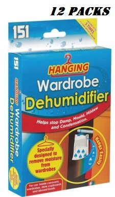 12 PACKS HANGING WARDROBE Interior Dehumidifier Portable Stops Damp Mould Mildew Moisture by Wilsons Direct
