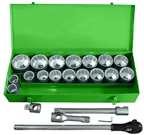 JBM 51855 Coffret Métallique de Douilles auto clé 1 12 pans 22 Pièces