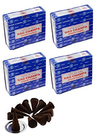 Satya Sai Baba Nag Champa Cônes d'encens Nagchampa Lot de 48 cônes