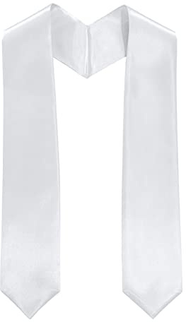 GraduationService Stola für Erwachsene, Länge 152,4 cm, 16 Farben - Weiß - Einheitsgröße