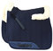 Engel Reitsport | SCHABRA4-D-MAR-MED | Schabracke | Lammfell im Sattelbereich - Half Lined | Steppstoff | Fellkranz vorne & hinten | Dressur | Stoff Marine blau Fell med.