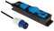 Perel Multipresa, 3 coperchi incernierati, 3 prese con contatto di terra (tipo E), spina CEE, cavo 3 m, 3G2.5, uso interno ed esterno, nero/blu