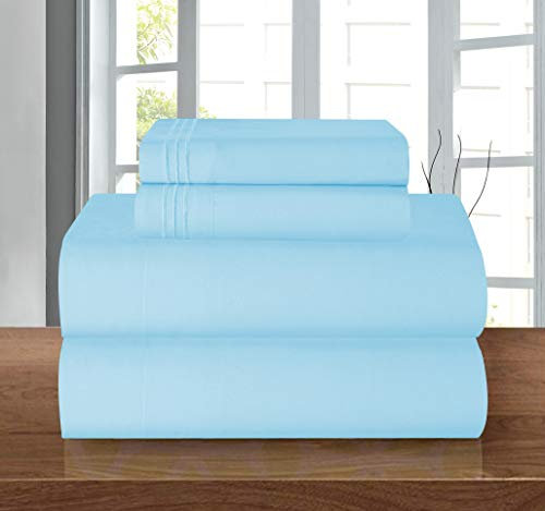 Elegant Comfort Lussuoso set di biancheria da letto morbido 1500, qualità alberghiera, 4 pezzi, resistente alle pieghe e allo sbiadimento, con tasca profonda fino a 40,6 cm, colore: acqua