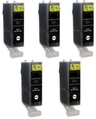 5 TINTENPATRONEN MIT CHIP für Canon Schwarz Black iP4850 iP4950 MG4150 MG5120 MG5150 MG5220 MG5250 MG5340 MG5350 MG6120 MG 6150 MG6250 MG8120 MG8150 MG8240 MX882 MX884 MX885 ersetzt PGI-525 Pixma Serie mit Chip Black