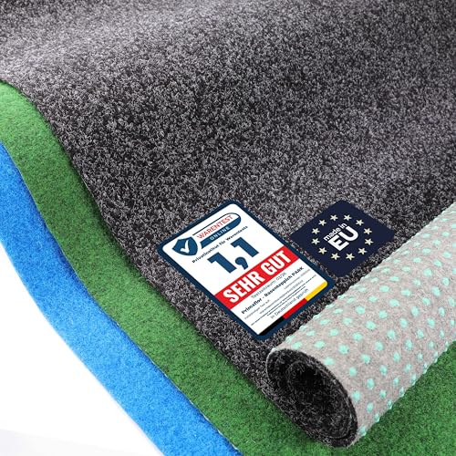 Primaflor Rasenteppich Park Anthrazit 133 x 1500 cm | 8 mm | UV-stabilisiert | wasserdurchlässig | Noppenrücken | schnelltrocknend | Rasenteppich nach Maß | Outdoor Bodenbelag für Eingang und Flur