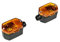MZA Set: 2 Blinker 6-eckig in Schwarz mit orangenem Glas - Simson S53, S83, SR50, SR80, MZ ETZ