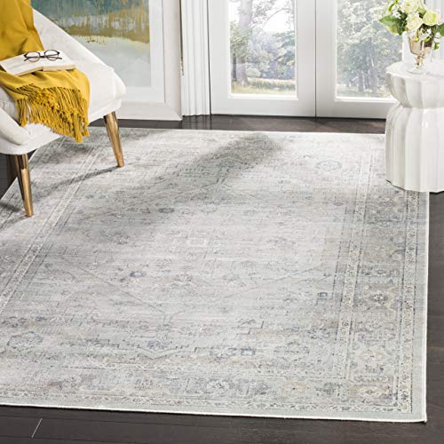 SAFAVIEH Traditionell Teppich für Wohnzimmer, Esszimmer, Schlafzimmer - Vintage Collection, Kurzer Flor, Hellblau, 201 X 279 cm