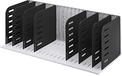 Sortierstation styrorac, 8 Fächer, A4, 723mm breit, grau/schwarz