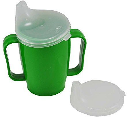 Dr. Junghans Medical 29059 Einnehmebecher mit Griff grün - 2 Deckel 4/12 mm