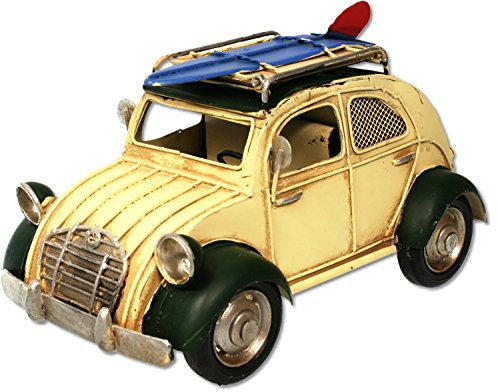 KPH Metall Oldtimer Auto als Ente 20 cm, Creme-grün, Bilderrahmen, Spardose