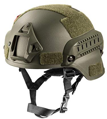 OneTigris Mich 2000 Aktion Version Taktische Helm ABS Helm mit NVG Halterung und seitliche Schienen (Armee Grün)
