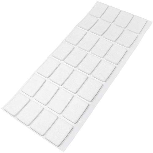 Adsamm® / 28 x Patins en Feutre/Blancs / 20x30 mm/rectangulaire/épaisseur 3,5 mm/Patins glisseurs Auto-adhésifs de qualité optimale