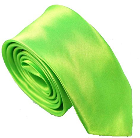 WS schmale dünne KRAWATTE Business Slim Tie Schlips schmal (neongrün)