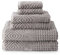 Texere Luxus-Badetuch-Sets aus 100 % Bio-Baumwolle, Diamant-Jacquard, 700 g/m², 2 ultraweiche, große Badetücher, 2 Handtücher, 2 Waschlappen (Diamant, Kathedrale Grau, 6 Stück)