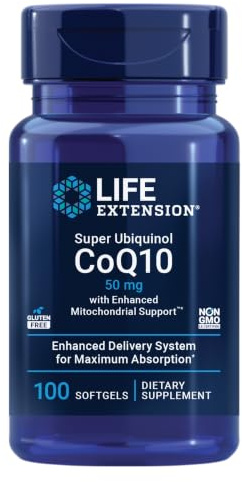 Life Extension Super Ubiquinol CoQ10, 50 mg, 100 Softgels