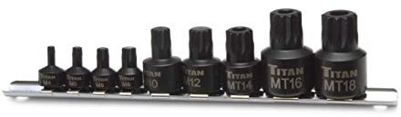 Titan 16138 9-Piece Low Profile Impact Triple Square Bit Socket Set