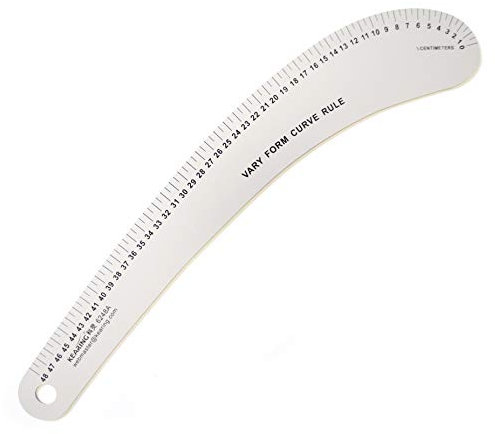 NEIN. 6248A HAND Metric Vary Formular Kurvenlineal, Aluminium, 48cm