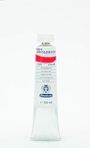 Schmincke – aqua-LINOLDRUCK - feinste Linoldruck-Farben, Zinnoberrot - 120 ml