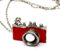 WeAreAwesome Kamera Halskette mit Fotoapparat - ca. 70cm Lange Kette - Spiegelreflex Anhänger rot DSLR