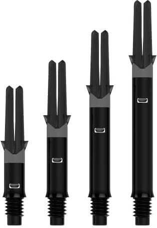 LSTYLE Dart-Schäfte: L-Schaft Silent - Spinnende Nylon-Dart-Schäfte - Champagnerringe im Lieferumfang enthalten