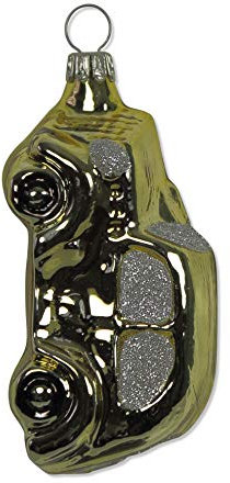 Lauschaer Glas Christbaumschmuck Auto Gold Christbaumschmuck mundgeblasen,handdekoriert