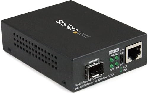 StarTech.com Gigabit Ethernet Glasfaser Medienkonverter mit offenem SFP Steckplatz - Unterstützt 10/100/1000 Netzwerke (MCM1110SFP)