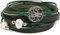styleBREAKER Wickelarmband mit Perlen, Ketten, Flechtelement und Lebensbaum Anhänger, Magnetverschluss, Armband, Damen 05040070, Farbe:Dunkelgrün