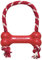 KONG Goodie Bone mit Seil - Klassischer strapazierfähiger Hundeknochen aus Naturkautschuk - Leckerlispender - Für Mittelgroße Hunde - Rot