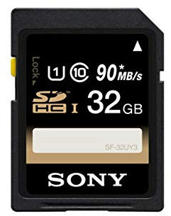 Sony 32GB SDHC Secure Digital Flash Memory Card - PERFORMANCE Series Class 10 UHS-1 (Read 90MB/s) - SF32U