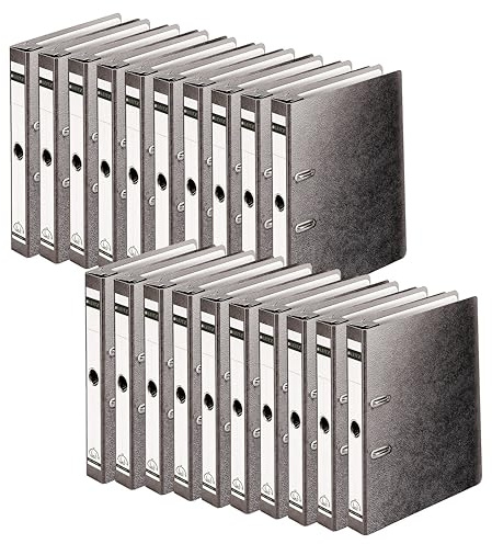 Leitz Qualitäts-Hängeordner 180°, A4, 20er Pack, Schwarz, 50 mm Rücken, Ideal für Verwendung im Hängezug, Einband aus Hartpappe, 18220000