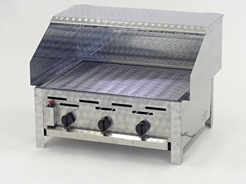Edelstahl Gasgrill Gastrobräter mit Grillrost, Sicht- und Spritzschutz aus Edelstahl - Hergestellt in Deutschland