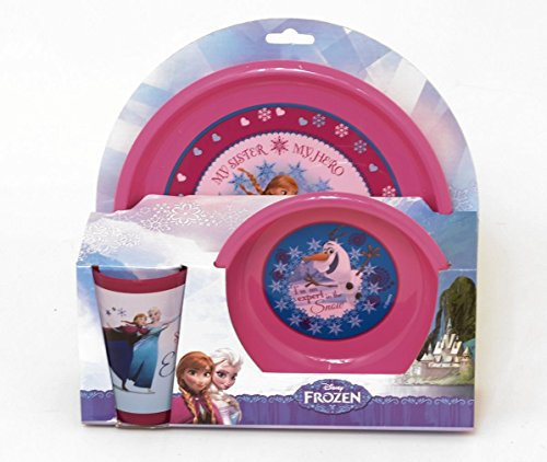 Set colazione Frozen in melamina 2 piatti e 1 bicchiere