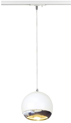 SLV LIGHT EYE, Pendelleuchte für Hochvolt-Stromschiene 1Phasen, Weiß / Chrom