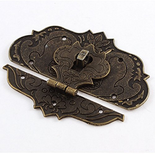 sourcingmap 97 Mmx73 mm Suitcase Boîte à bijoux Moraillon Verrou Serrure Bronze antique Tone