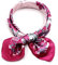 sourcing map Foulard carré pour femme, imprimé léopard, rayé, à pois, foulard Fleurs roses 50x50cm/19.69x19.69(LxW)