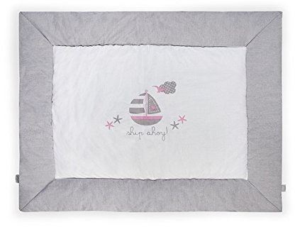Jollein 017-513-65034 Krabbeldecke, Girls at sea, 80 x 100 cm, grau