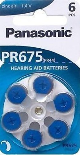 Panasonic Zinc Air 'Hearing Aid' Batteries PR675LH x 6