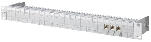 METZ CONNECT 19-Panel 1HE bestückt mit 24 C6A Modulen Kat.6A (Class EA)