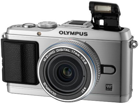 Olympus E-P3 Kit Compact hybride 12,3 Mpix Argent + objectifs Pancake EW-M1728
