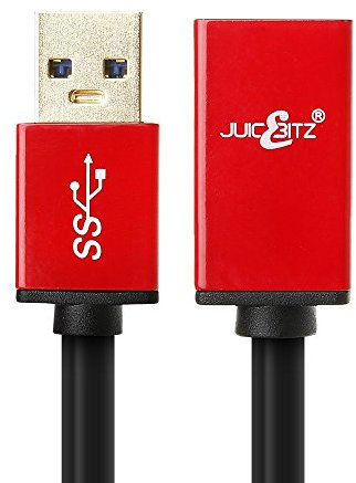 JuicEBitz 0.5m Premium 5Gbps USB 3.0 Extension Cable Fast Data Transfer Charger Lead [Male to Female AM AF] for Western Digital/Seagate/Toshiba/Samsung Portable Hard Drive/Printers (0.5m)
