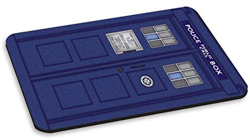 Blue Police Phone Box Large PC Computer Mouse Mat Pad