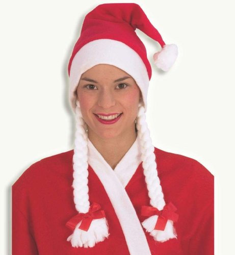 Nikolaus Mütze mit Zöpfen