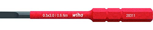 Wiha Bit slimBit electric Schlitz (34579) 3,0 mm x 75 mm für tiefliegende Schrauben, Allrounder für Elektriker