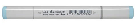 COPIC Sketch Marker Typ BG - 02, New Blue, professioneller Pinselmarker, mit einer Super-Brush-Spitze und einer Medium-Broad-Spitze